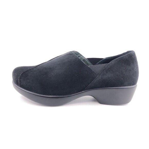 Dansko Black Suede Leather Slip on Clog Shoes - Picture 1 of 14